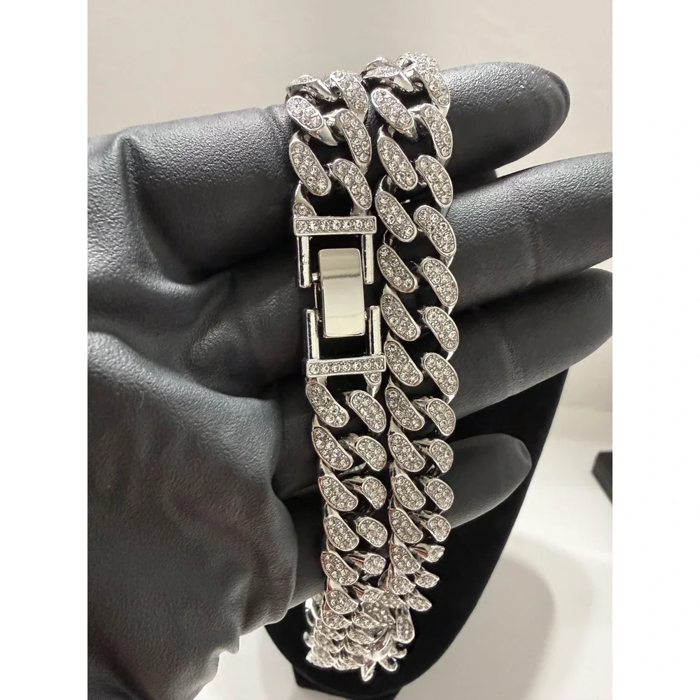 cuban chain iced out vvscz over stainless 24inch 12.5mm